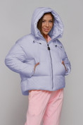 Купить Зимняя женская куртка модная с капюшоном фиолетового цвета 512305F, фото 6