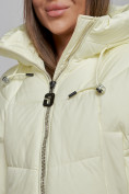 Купить Зимняя женская куртка модная с капюшоном светло-желтого цвета 512305SJ, фото 10