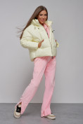 Купить Зимняя женская куртка модная с капюшоном светло-желтого цвета 512305SJ, фото 12