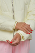 Купить Зимняя женская куртка модная с капюшоном светло-желтого цвета 512305SJ, фото 9