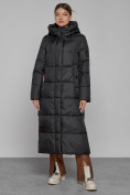 Купить Пальто утепленное с капюшоном зимнее женское черного цвета 52109Ch