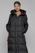 Купить Пальто утепленное с капюшоном зимнее женское черного цвета 52109Ch, фото 10