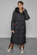 Купить Пальто утепленное с капюшоном зимнее женское черного цвета 52109Ch, фото 11