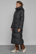 Купить Пальто утепленное с капюшоном зимнее женское черного цвета 52109Ch, фото 2
