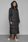 Купить Пальто утепленное с капюшоном зимнее женское черного цвета 52109Ch, фото 6