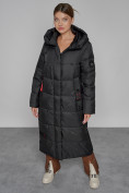 Купить Пальто утепленное с капюшоном зимнее женское черного цвета 52109Ch, фото 8