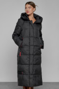 Купить Пальто утепленное с капюшоном зимнее женское черного цвета 52109Ch, фото 9