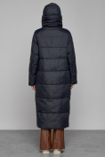 Купить Пальто утепленное с капюшоном зимнее женское темно-синего цвета 52109TS, фото 4