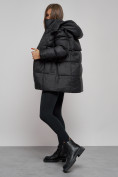 Купить Зимняя женская куртка молодежная с капюшоном черного цвета 52301Ch, фото 15