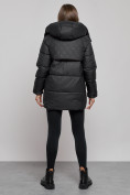 Купить Зимняя женская куртка молодежная с капюшоном черного цвета 52301Ch, фото 4
