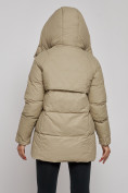 Купить Зимняя женская куртка молодежная с капюшоном светло-коричневого цвета 52301SK, фото 16
