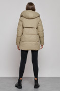 Купить Зимняя женская куртка молодежная с капюшоном светло-коричневого цвета 52301SK, фото 4