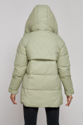 Купить Зимняя женская куртка молодежная с капюшоном салатового цвета 52301Sl, фото 15