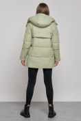Купить Зимняя женская куртка молодежная с капюшоном салатового цвета 52301Sl, фото 4