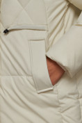 Купить Зимняя женская куртка модная с капюшоном бежевого цвета 52302B, фото 10
