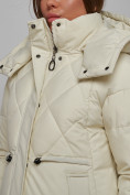 Купить Зимняя женская куртка модная с капюшоном бежевого цвета 52302B, фото 11