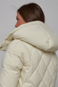 Купить Зимняя женская куртка модная с капюшоном бежевого цвета 52302B, фото 12