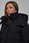 Купить Зимняя женская куртка модная с капюшоном черного цвета 52302Ch, фото 13