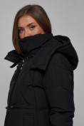 Купить Зимняя женская куртка модная с капюшоном черного цвета 52302Ch, фото 14