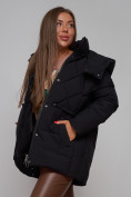 Купить Зимняя женская куртка модная с капюшоном черного цвета 52302Ch, фото 16