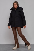 Купить Зимняя женская куртка модная с капюшоном черного цвета 52302Ch, фото 2