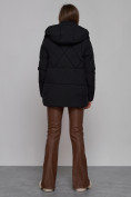 Купить Зимняя женская куртка модная с капюшоном черного цвета 52302Ch, фото 4