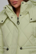 Купить Зимняя женская куртка модная с капюшоном салатового цвета 52302Sl, фото 13