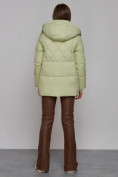 Купить Зимняя женская куртка модная с капюшоном салатового цвета 52302Sl, фото 4