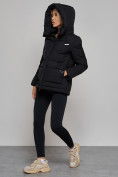 Купить Зимняя женская куртка модная с капюшоном черного цвета 52303Ch, фото 10