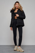 Купить Зимняя женская куртка модная с капюшоном черного цвета 52303Ch, фото 17