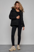 Купить Зимняя женская куртка модная с капюшоном черного цвета 52303Ch, фото 21