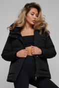 Купить Зимняя женская куртка модная с капюшоном черного цвета 52303Ch, фото 22