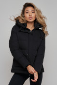 Купить Зимняя женская куртка модная с капюшоном черного цвета 52303Ch, фото 23
