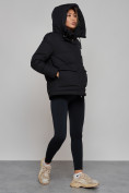 Купить Зимняя женская куртка модная с капюшоном черного цвета 52303Ch, фото 9