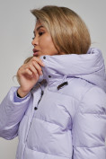 Купить Зимняя женская куртка модная с капюшоном фиолетового цвета 52303F, фото 17