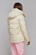 Купить Зимняя женская куртка модная с капюшоном светло-желтого цвета 52303SJ, фото 6