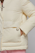 Купить Зимняя женская куртка модная с капюшоном светло-желтого цвета 52303SJ, фото 11
