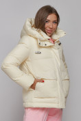 Купить Зимняя женская куртка модная с капюшоном светло-желтого цвета 52303SJ, фото 16