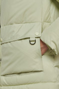 Купить Зимняя женская куртка модная с капюшоном салатового цвета 52303Sl, фото 12