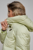 Купить Зимняя женская куртка модная с капюшоном салатового цвета 52303Sl, фото 15