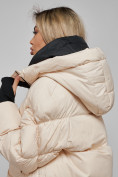 Купить Зимняя женская куртка модная с капюшоном бежевого цвета 52306B, фото 17