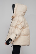 Купить Зимняя женская куртка модная с капюшоном бежевого цвета 52306B, фото 24