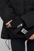 Купить Зимняя женская куртка модная с капюшоном черного цвета 52306Ch, фото 12