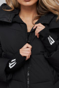 Купить Зимняя женская куртка модная с капюшоном черного цвета 52306Ch, фото 13