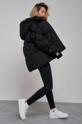 Купить Зимняя женская куртка модная с капюшоном черного цвета 52306Ch, фото 18