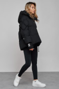 Купить Зимняя женская куртка модная с капюшоном черного цвета 52306Ch, фото 2