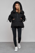 Купить Зимняя женская куртка модная с капюшоном черного цвета 52306Ch, фото 20