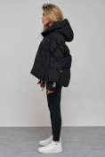 Купить Зимняя женская куртка модная с капюшоном черного цвета 52306Ch, фото 3