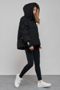 Купить Зимняя женская куртка модная с капюшоном черного цвета 52306Ch, фото 7