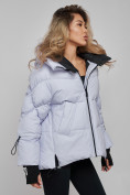 Купить Зимняя женская куртка модная с капюшоном фиолетового цвета 52306F, фото 20
